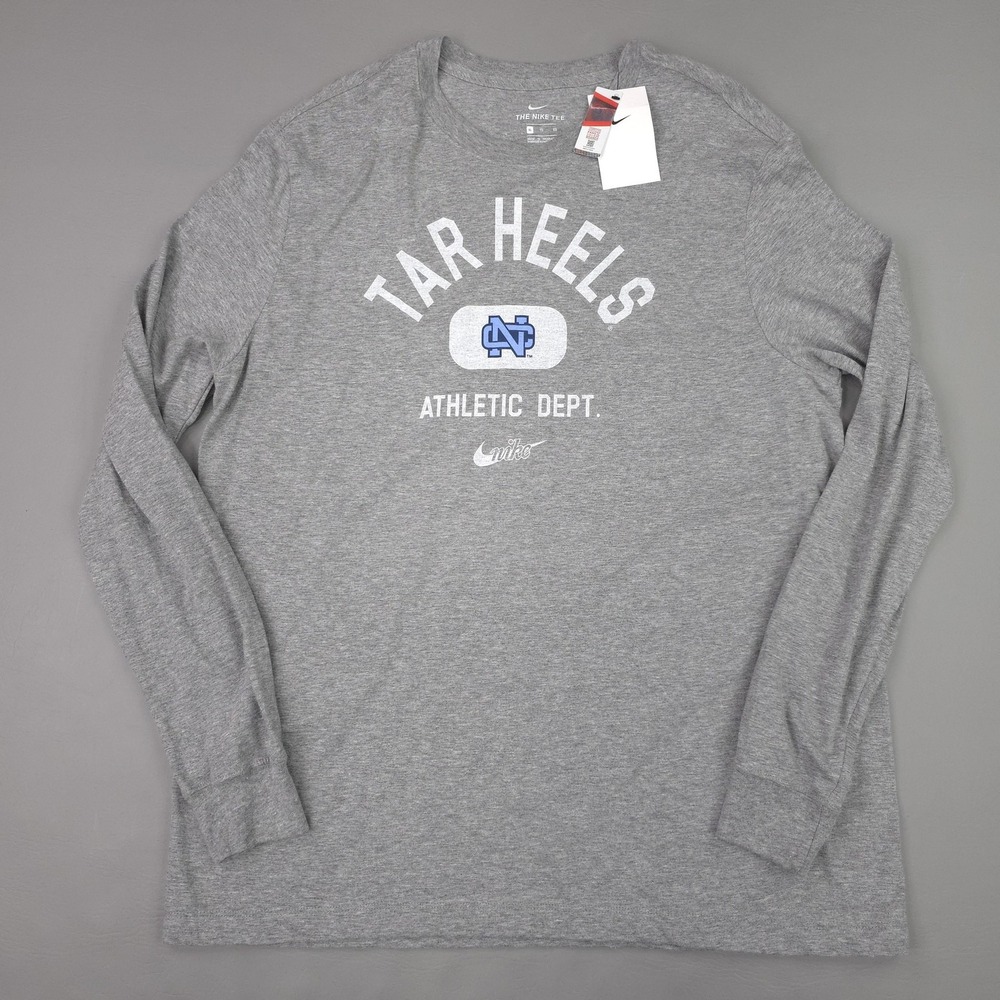 North‎ Carolina Tar Heels Shirt Mens XL Gray NCAA Football Nike Long Sleeve